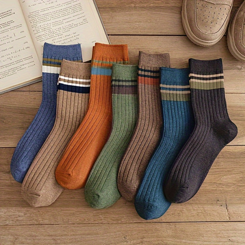 Men's Mid Calf Winter Socks, Anti-odor & Sweat-Absorbing, US7.5-9.5