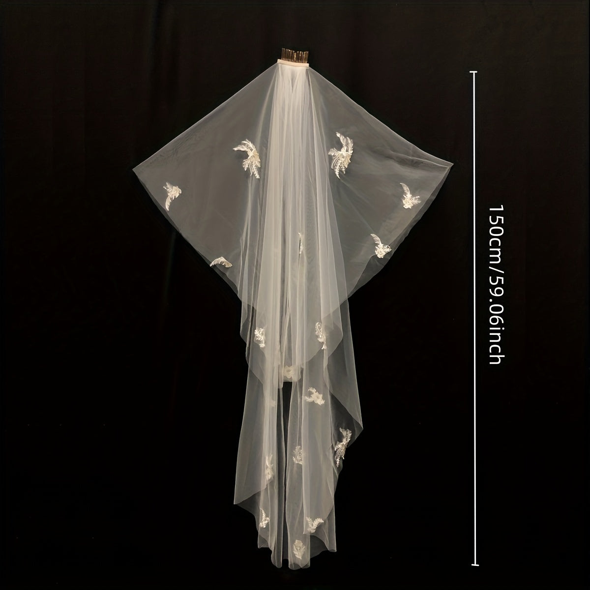 Vintage Floral Bridal Wedding Hair Veil with Comb