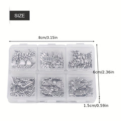 60pcs Angel Wing Beads DIY Jewelry Findings in Storage Box