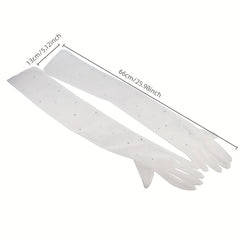 Bridal Rhinestone Mesh Gloves - Wedding Accessories