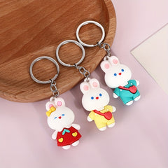 Cartoon Rabbit Keychain Animal Doll Key Ring Purse Bag Backpack Car Charm