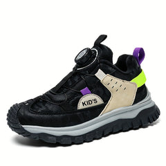 Boy's Durable Sports Shoes Slip Resistant Lace Up Sneakers