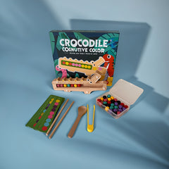 Wooden Crocodile Matching Puzzle Game Educational Toy for Toddlers