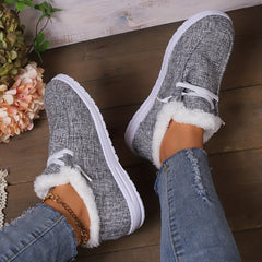 Women's Non-slip Thickened Sneakers Low Top Warm Sport Shoes