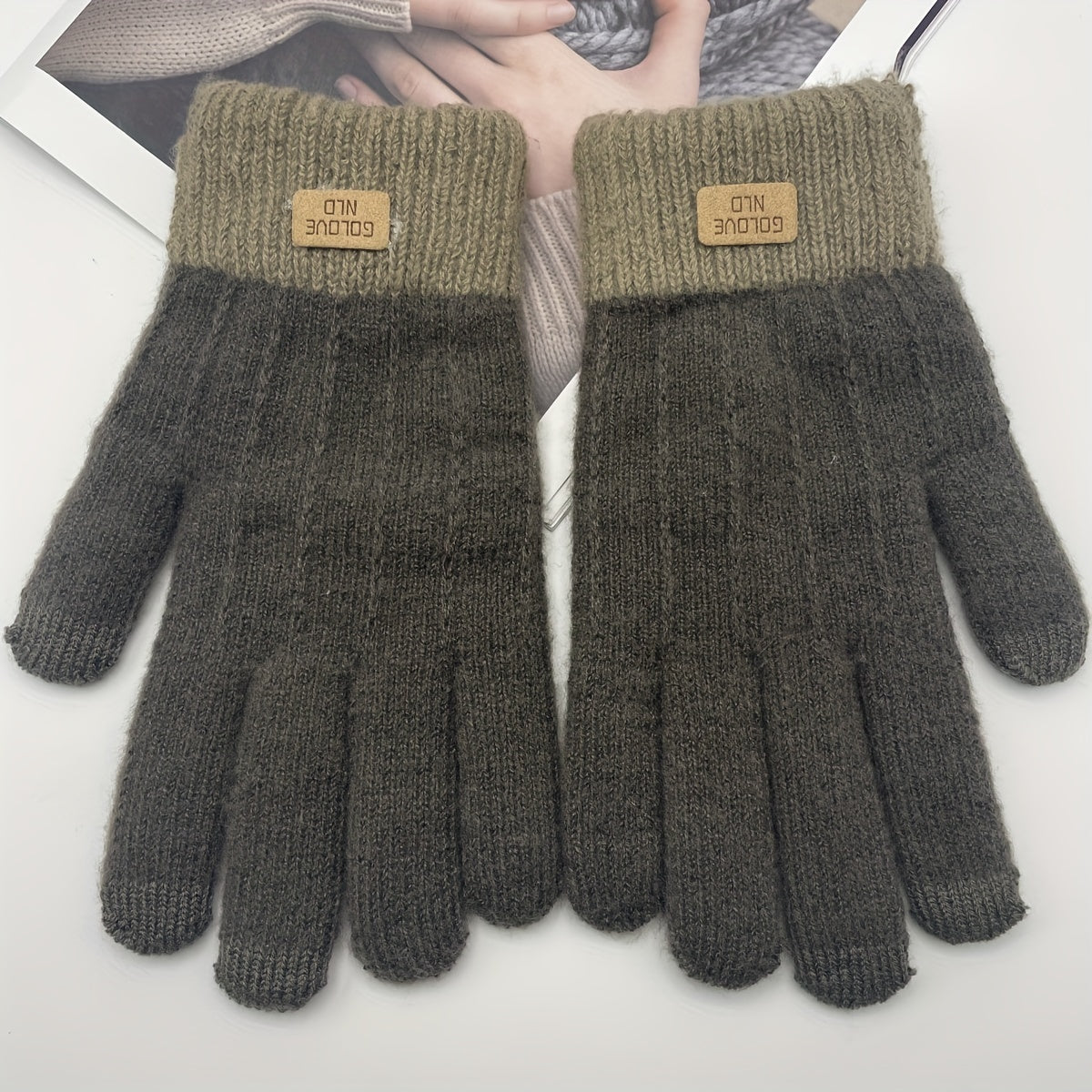 Winter Knitted Velvet Warm Gloves for Men and Women