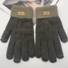 Winter Knitted Velvet Warm Gloves for Men and Women