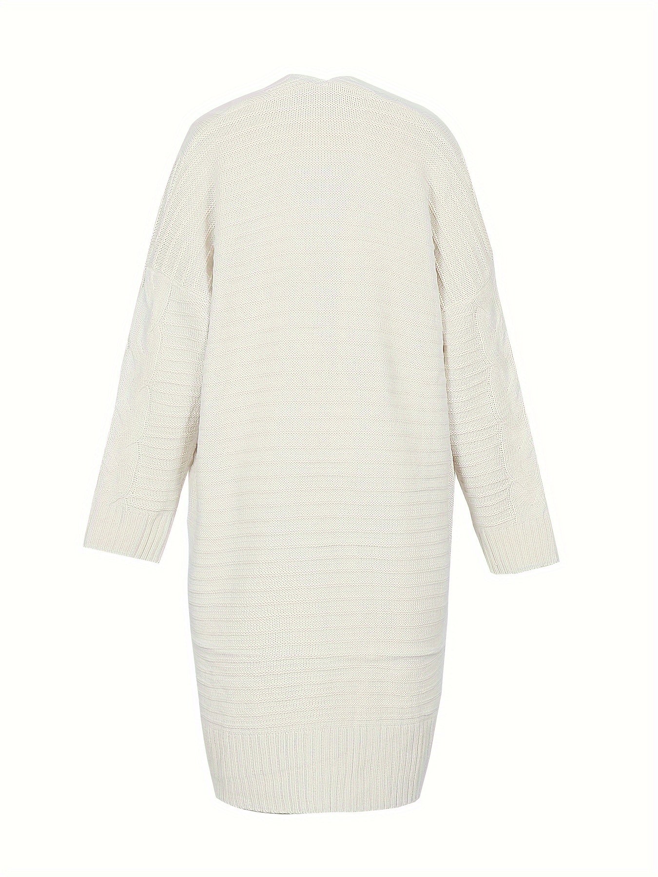 Cable Knit Long Sleeve Cardigan with Pockets