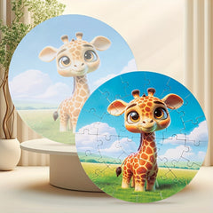 28pcs Magnetic Round Animal Puzzle Toys for Kids Educational
