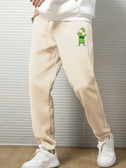 Men s Casual Cartoon Print Elastic Waist Sports Pants
