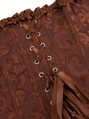 Women's Floral Jacquard Lace Up Underbust Corset