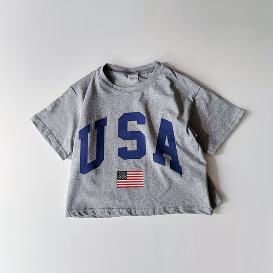 Baby Toddler Euro-American Short Sleeve T-shirt Top Summer Pullover