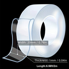 Heavy Duty Double Sided Tape Reusable Strong Adhesive Removable Washable