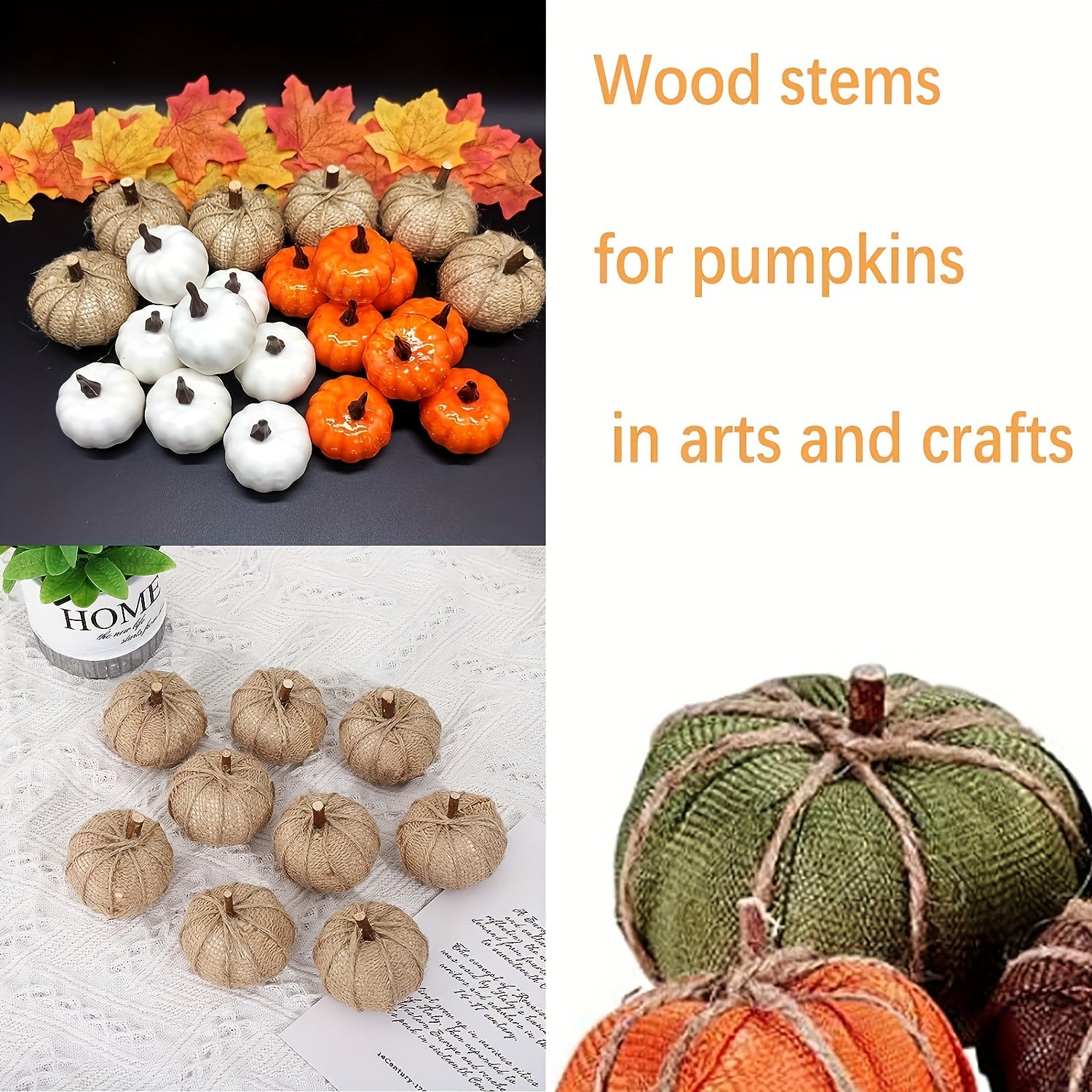 20pcs Wooden Craft Sticks DIY Vase Fillers Pumpkin Stems Decorative Materials