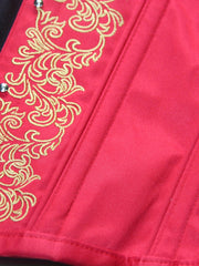 Embroidery Strapless Corset Bustier Retro Style Tummy Control Body Shaper