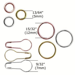 90pcs Knitting Stitch Markers Metal Crochet Locking Accessories