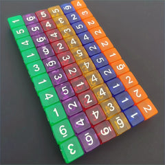 60pcs 16mm Transparent Digital Dice for Table Game and Collection