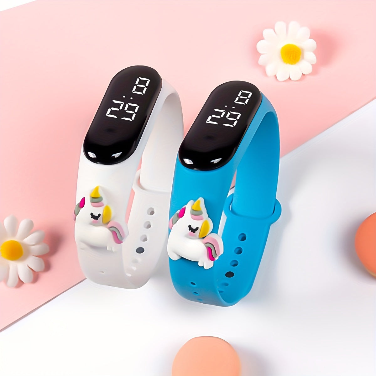 2pcs LED Unicorn Pattern Kids Electronic Watch