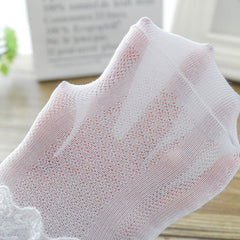 4 Pairs Toddler Girls Lace Cotton Socks