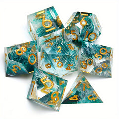 7pc Resin Polyhedral Dice Set 20 Sided Halloween Design