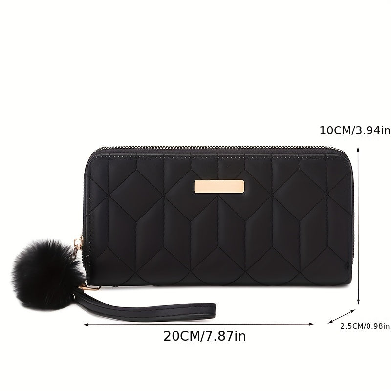 Quilted Wallet Faux Leather Credit Card Organizer Women's Clutch