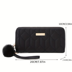 Quilted Wallet Faux Leather Credit Card Organizer Women's Clutch