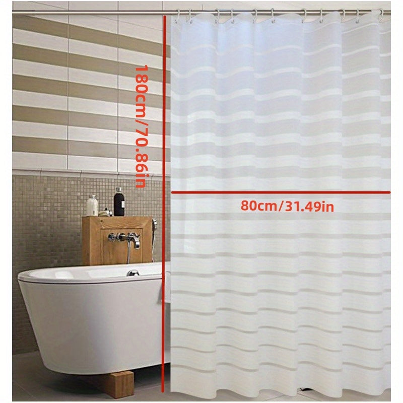 Modern Striped Shower Curtain PEVA Waterproof Bathroom Decor