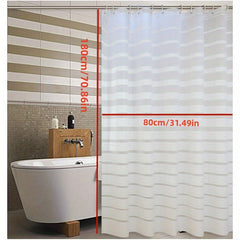 Modern Striped Shower Curtain PEVA Waterproof Bathroom Decor