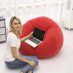 Plush Inflatable Sofa Flocking Foldable Recliner Casual Inflatable Sofa