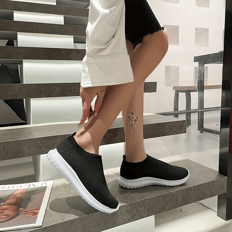 Women's Knit Slip On Sneakers Breathable Casual Sports Shoes