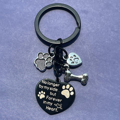 Dog Memorial Keychain Paw Prints Charm Sympathy Gift