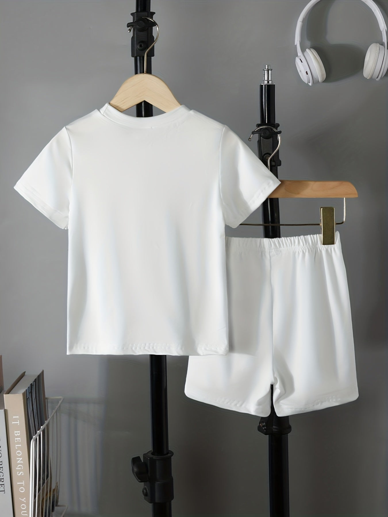 Boys Happy Face Casual Outfit T shirt & Shorts Kids Summer Clothes Sets