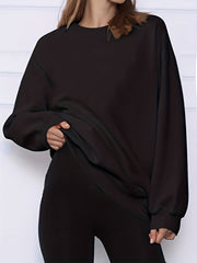 Women's Loose Crew Neck Pullover Sweatshirt