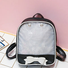 Clear Women Backpack with Bow for Teenage Girls