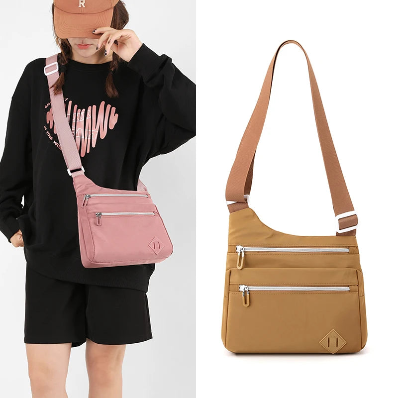 Nylon Crossbody Shoulder Bag Waterproof Handbag Women Shopping Travel