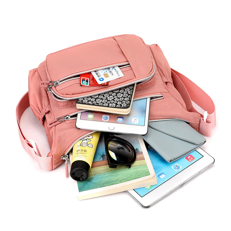 Nylon Crossbody Shoulder Bag for Women, Waterproof Handbag for Daily Shopping