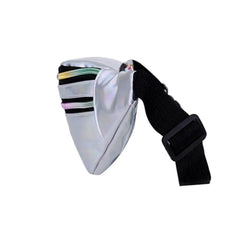 Glossy Laser Zipper Waist Pack Crossbody Bag