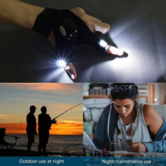 LED Flashlight Gloves for Camping Night Fishing