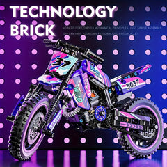 Building Block Motorcycle Model Kit ABS Puzzle DIY Assembly Kit Ideal Gift