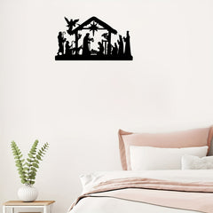 Metal Jesus Birth Wall Hanging Nursery Room Decoration Painting