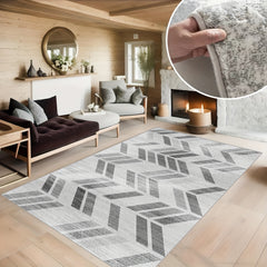 Geometric Pattern Carpet Anti Slip Machine Washable Large Living Carpet
