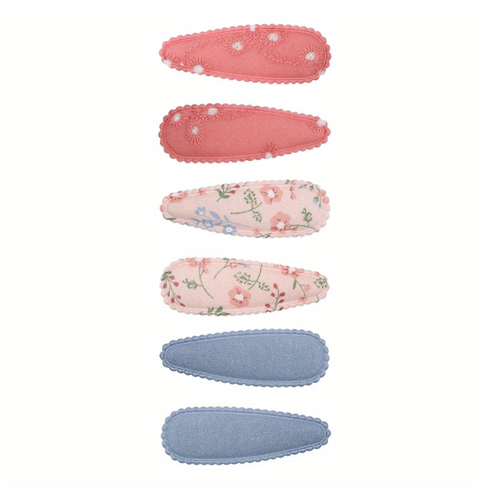 Boho Floral Bow Hair Clip Set for Baby Girls