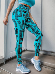 Letter Pattern Yoga Pants Fitness Leggings