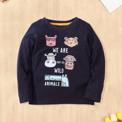 Boy's Wild Animals Print Long Sleeve T shirt