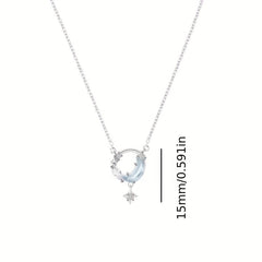 Rhinestone Initials Star Pendant Necklace for Women