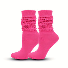 Ribbed Calf Socks Knee High Stockings Women's Hosiery