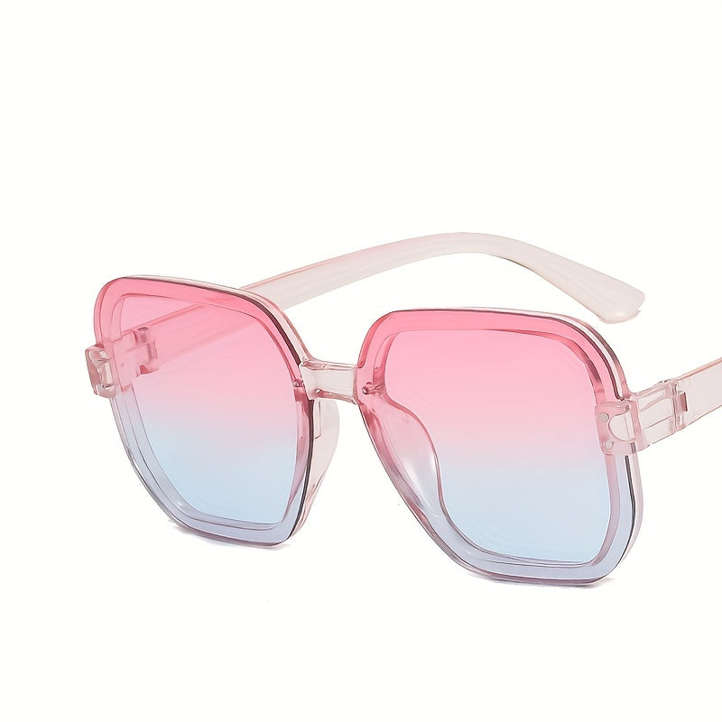 Square Gradient Sunglasses Rivet Decor UV400