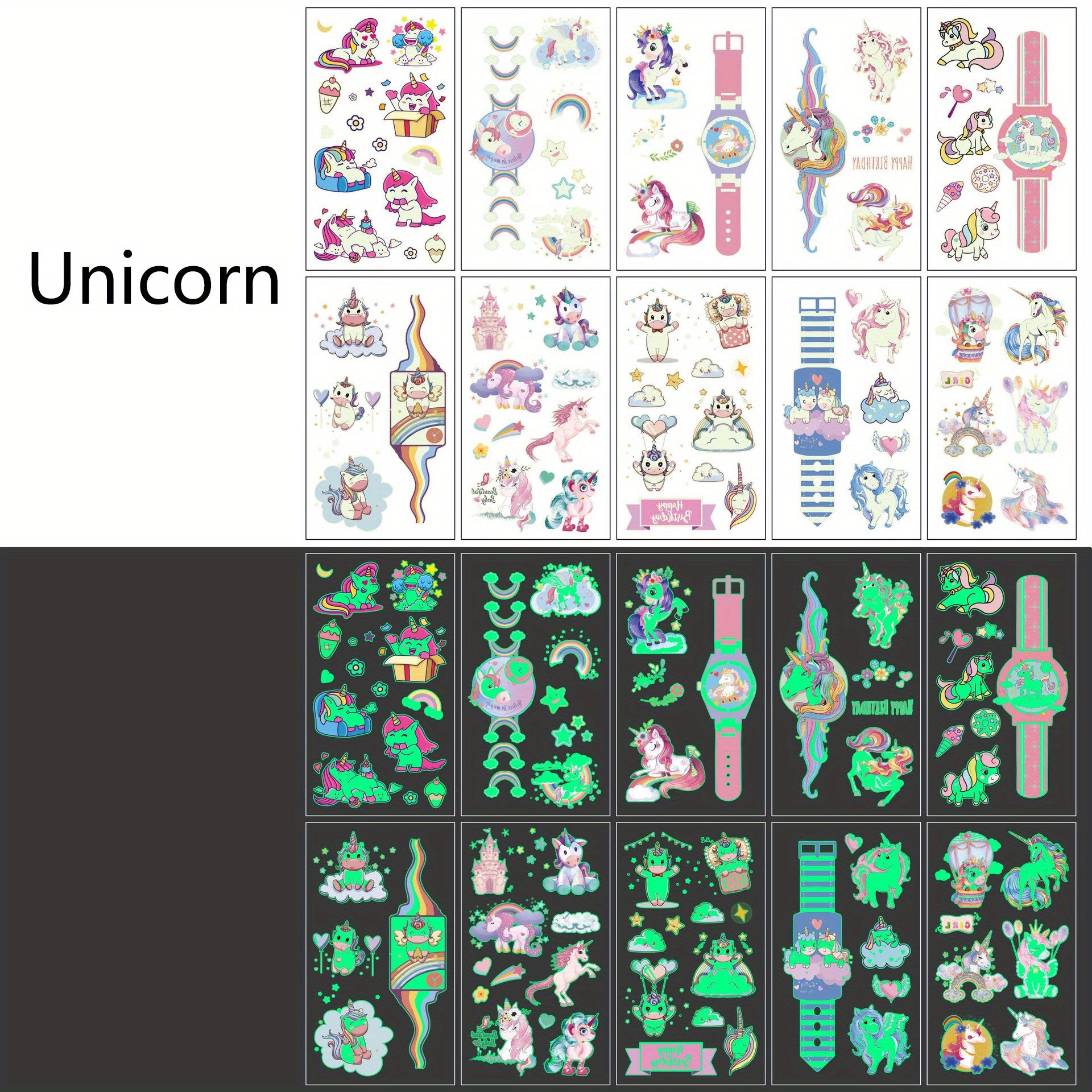 Nightglow Temporary Tattoos for Kids - Waterproof & Long lasting