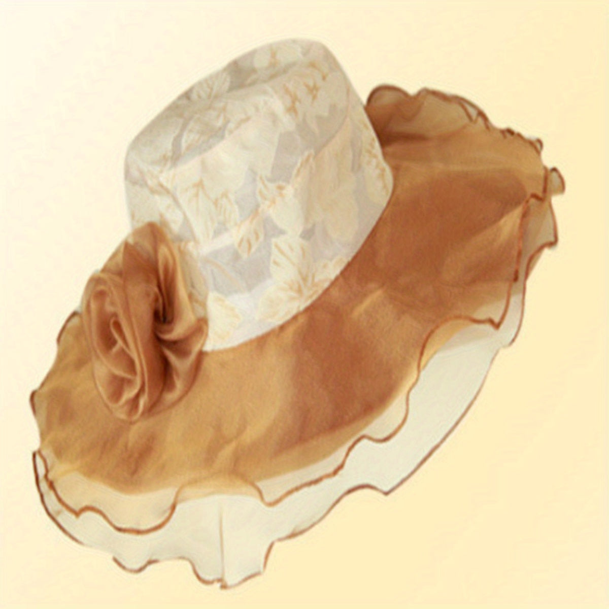 Layer Ruffle Sun Hat Flower Wide Brim Lace Bucket Hat French Style