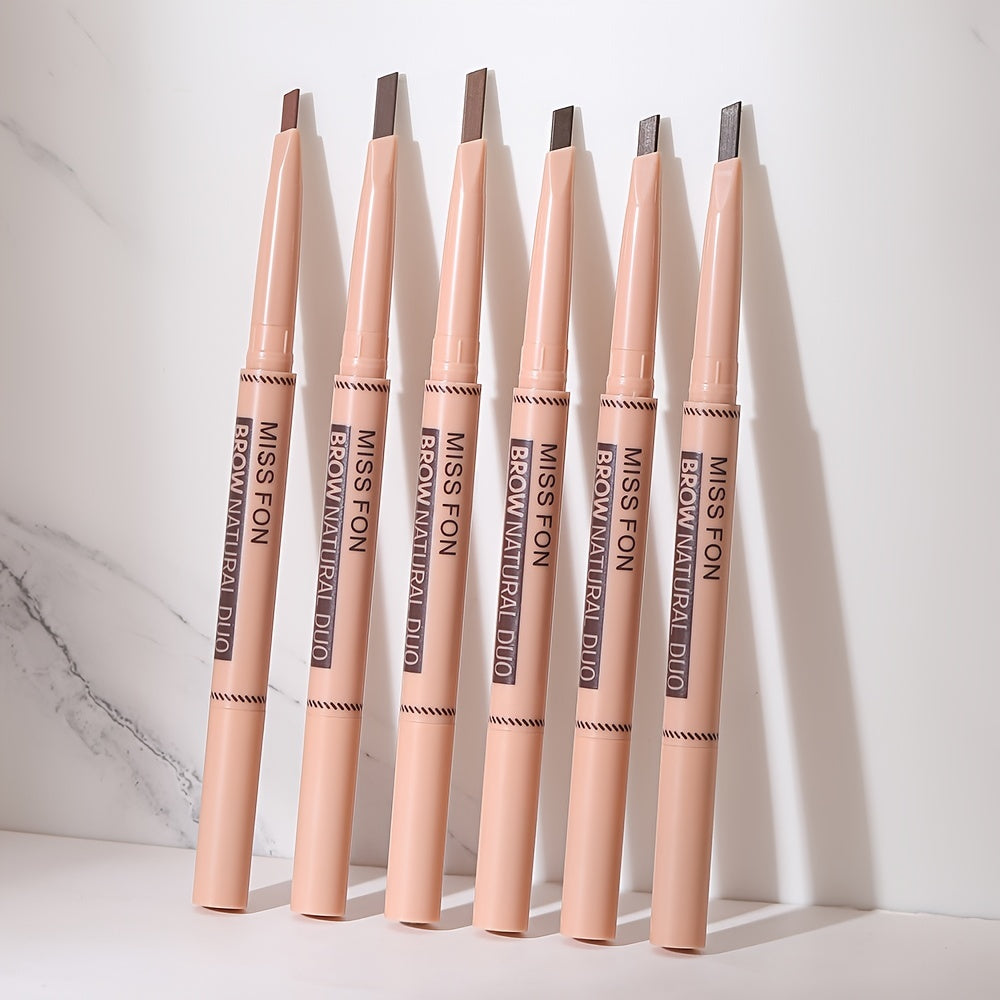 2 In 1 Double Headed Brow Pencil Dark Brown Gray Waterproof Smudgeproof