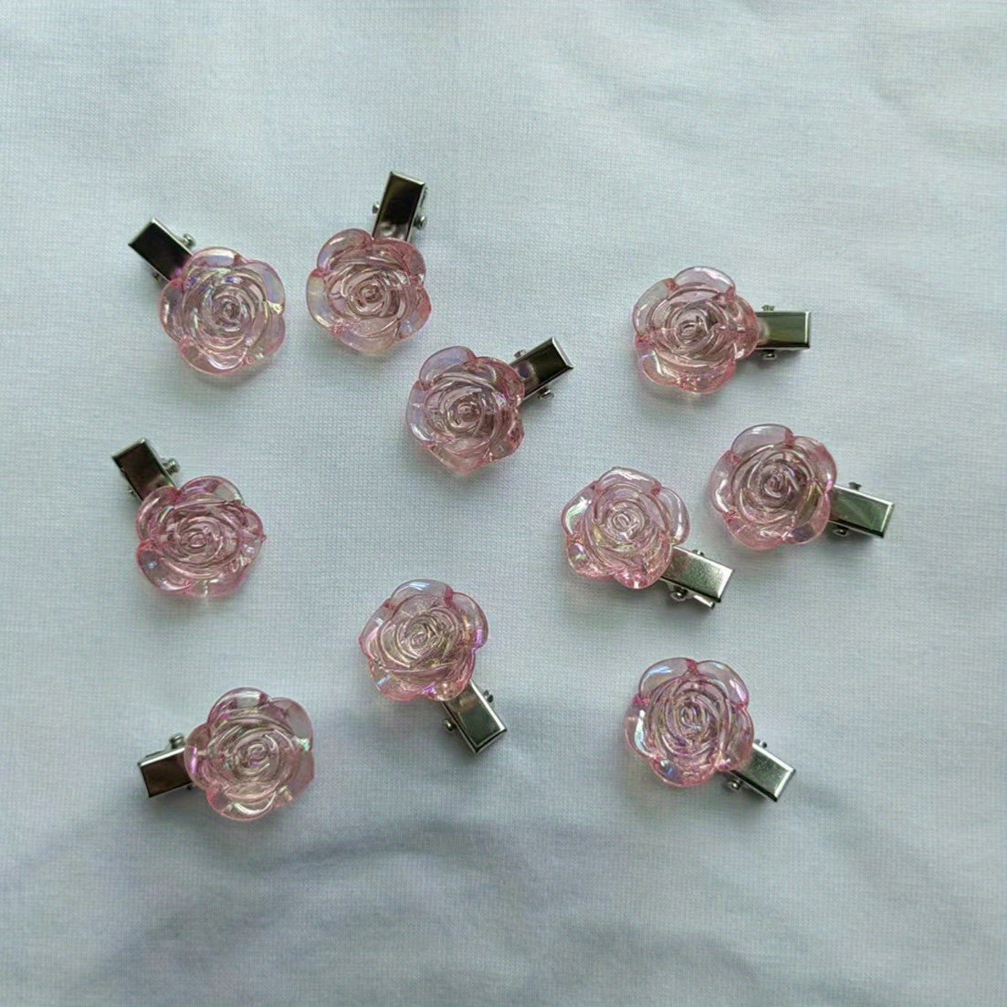 10pcs Mini Roses Hair Clips Bridal Hair Jewelry Wedding Accessories DIY Bride